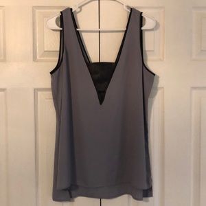 Gray and black tank top